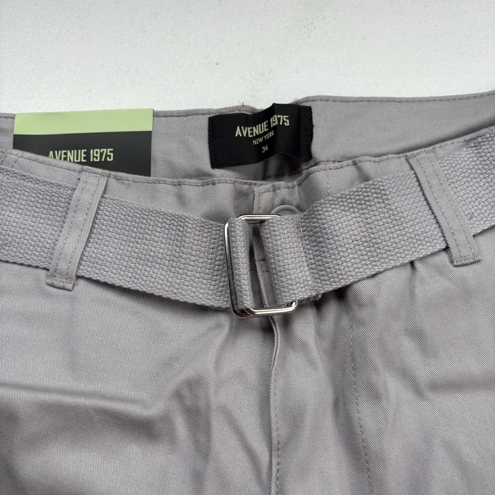 Avenue‎ 1975 Mens Cargo Shorts Silver Size 38  100% Cotton NWT